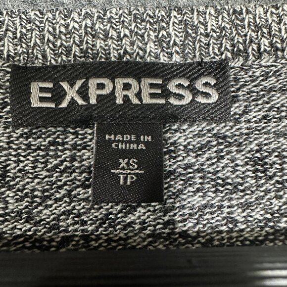 Express Sweater Womens XS Gray Knit Side Zip High Low Hem Boxy Lagenlook Knit - Picture 4 of 7